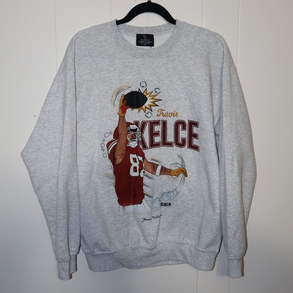Travis Kelce Graphic Crewneck Sweatshirt Gray‎ (Men’s M)